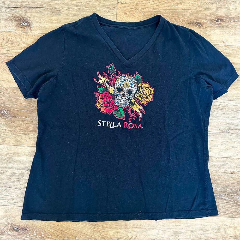 Stella Rosa wine Skull black tee XL